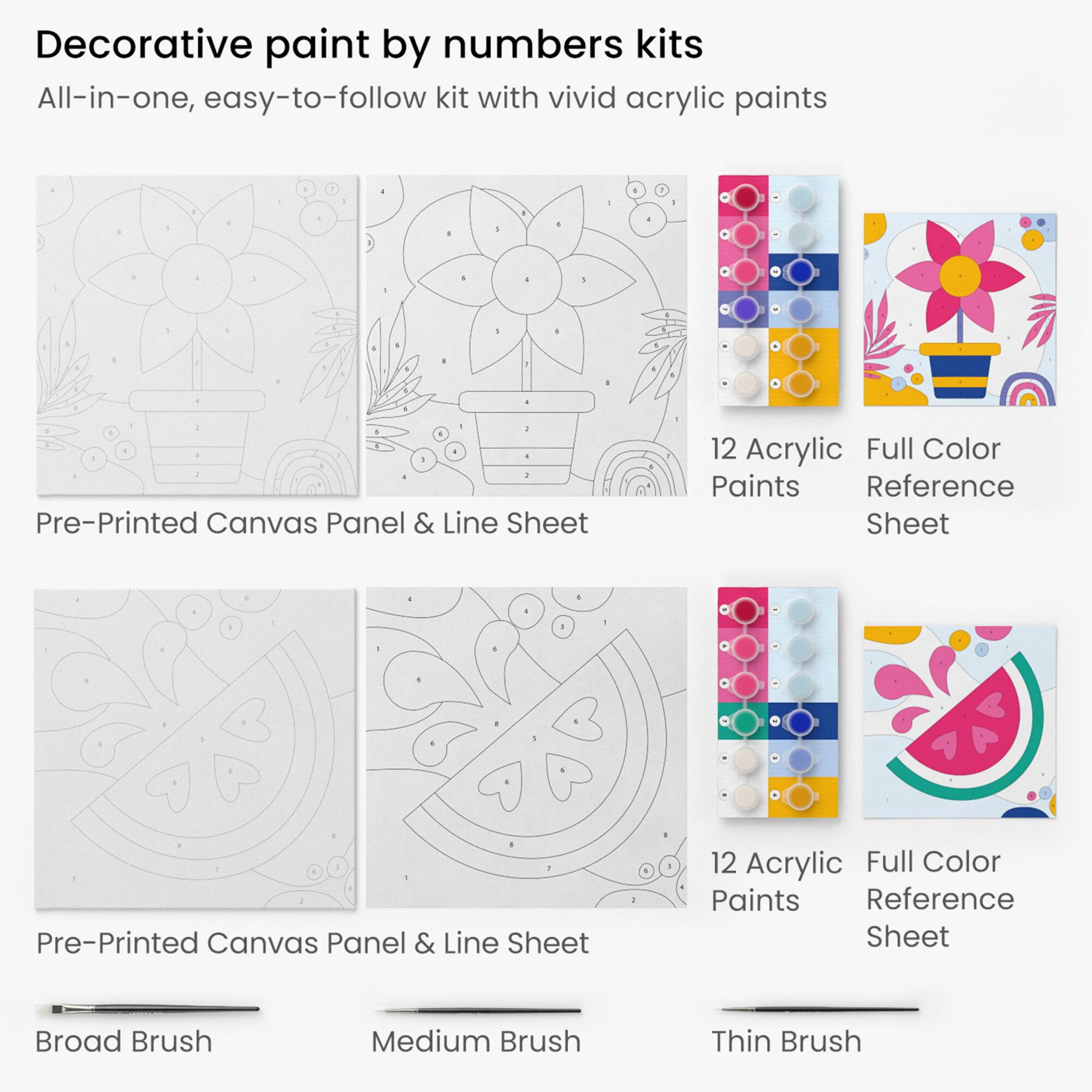 Arteza® Kids Mixed Design Paint by Numbers Kit